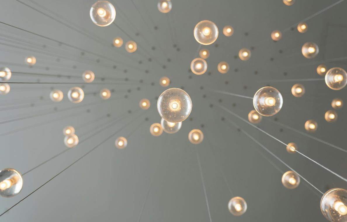 Abstract image with light bulbs
